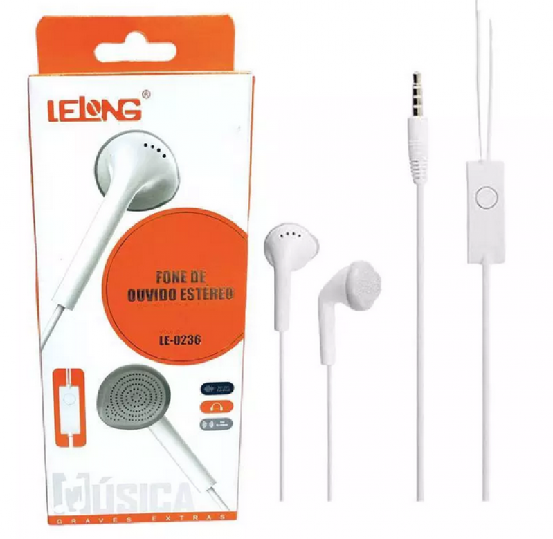 FONE DE OUVIDO COM MICROFONE LE-0236