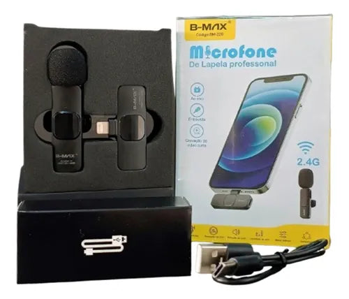 MICROFONE DE LAPELA TIPO C 2.4G BM-220