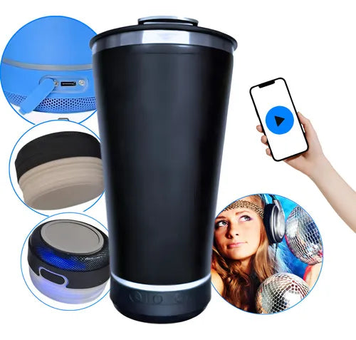 COPO TERMICO 420ML COM CAIXA DE SOM EMBUTIDO